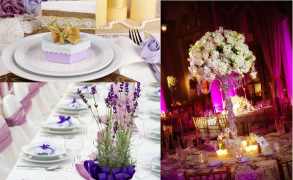 fantastisk høst bryllup farger bord dekorasjon lilla violet