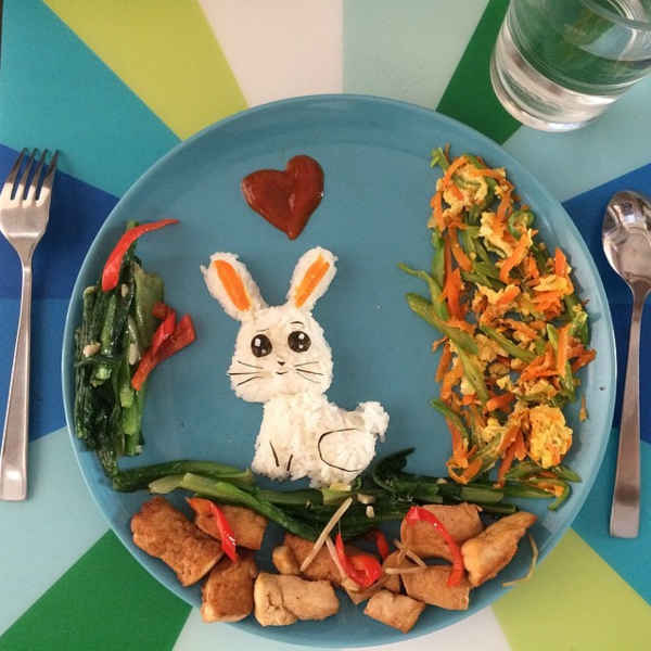 spis mat dekorere kanin kjærlighet