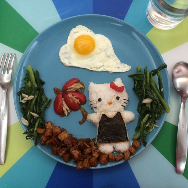 comer alimentos decorar el tema de Hello Kitty