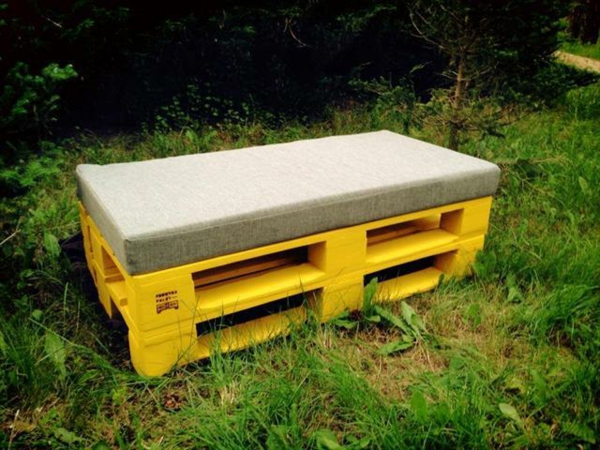 europalette diy花园沙发黄色米色座垫