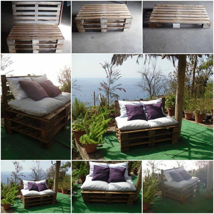 Europalette palette bois idées bricolage meubles jardin canapé