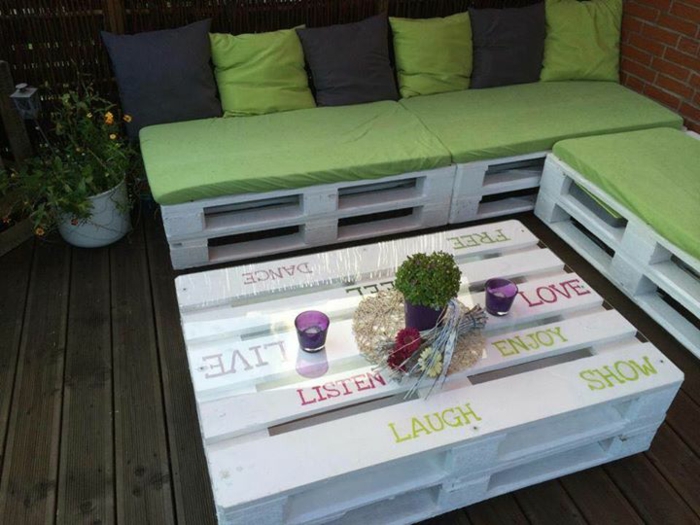 europalette wood pallets furniture coffee table sofa balcony furniture terrace design
