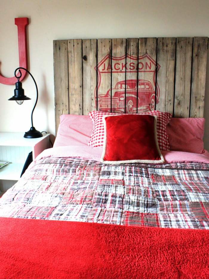 europallets bed oars teenagers red checkered