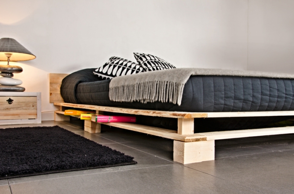 europaletten furniture craft DIY DIY cool modern bedstead