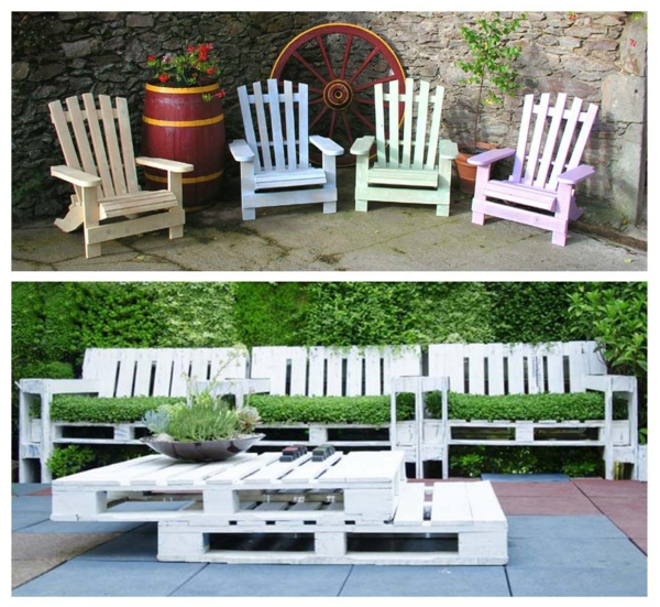 europalettes bois palettes meubles artisanat DIY bricolage cool moderne chaises de jardin