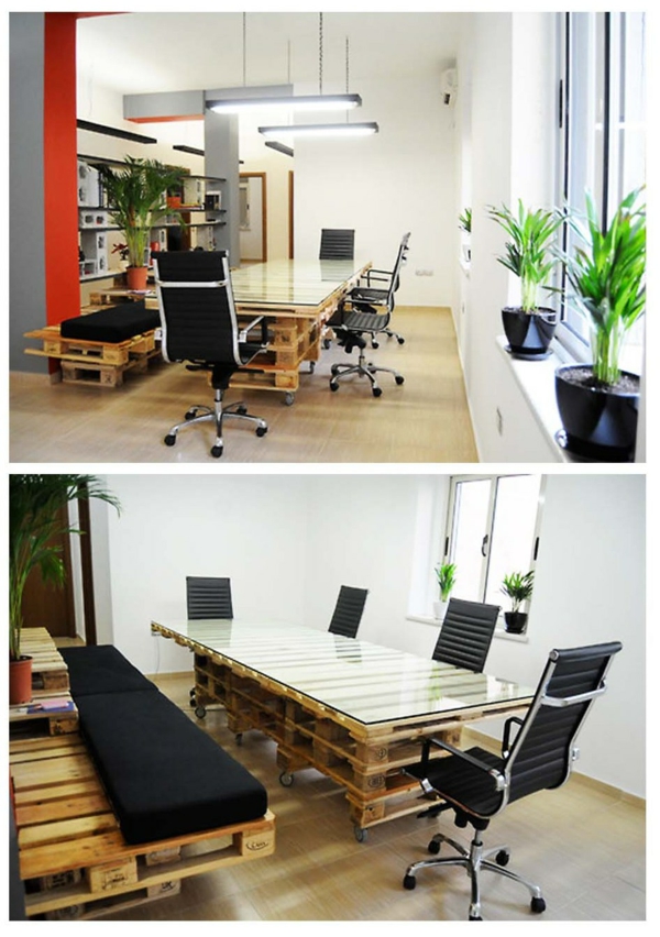 europallets עץ משטחים ריהוט מלאכה DIY DIY מגניב מודרני שולחן כיסאות למשרד