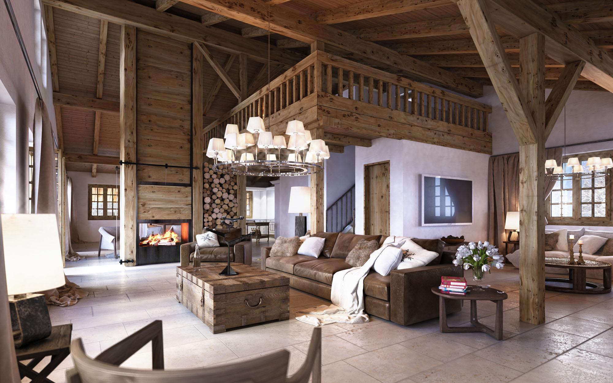 extravagant moderní vybavení obývací pokoj nápad dřevo