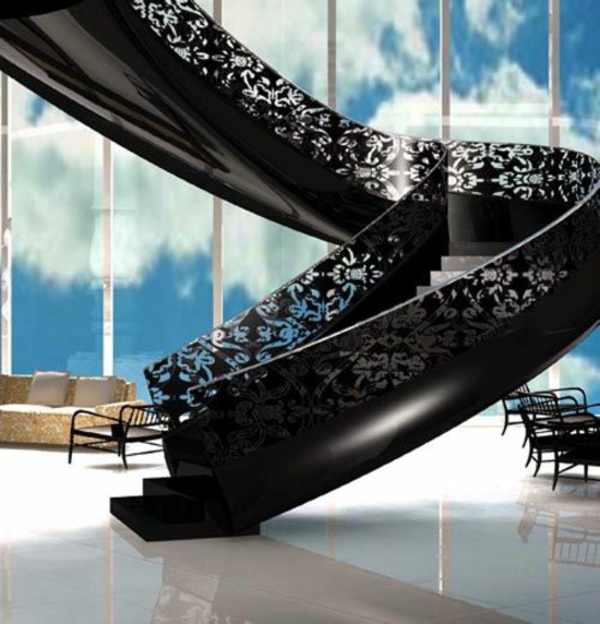 奢侈的楼梯设计黑色