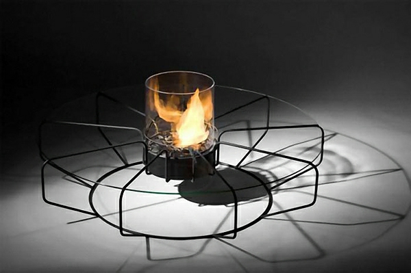 tables basses extrêmement créatives, cool fire design café