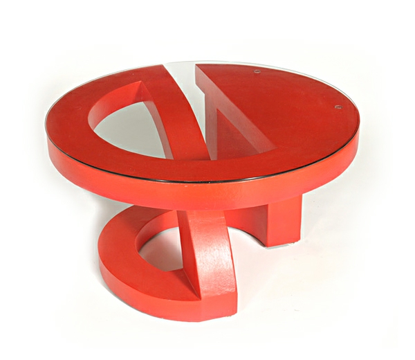 chromé extrêmement créatif, cool table basse couleur rouge