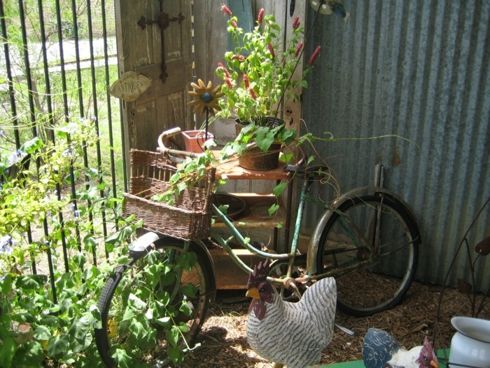 自行车装饰花园
