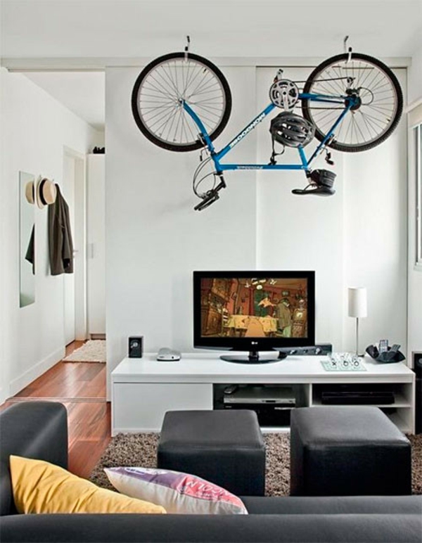 ποδηλασία στο σπίτι εξοικονόμηση χώρου χώρου