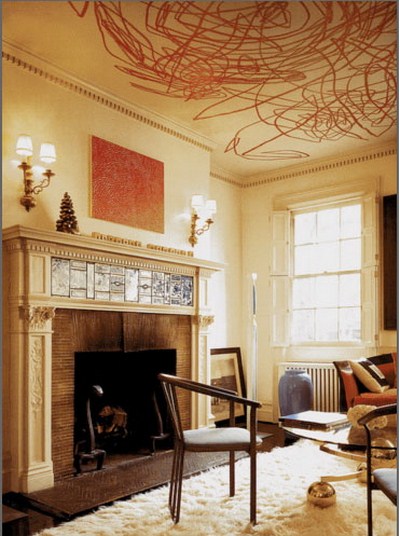 fantastique plafond salon cheminée moquette beige