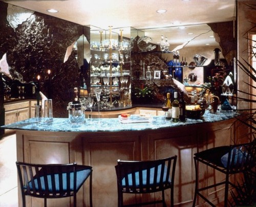 fantastisk hjemme bar countertop marmor barstol blå