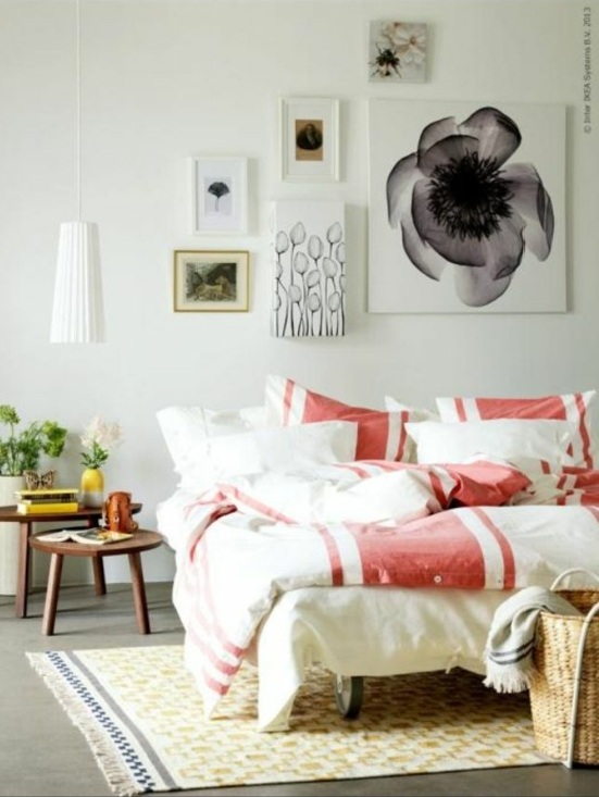 цветен дизайн ikea спалня спалня постелка стена дизайн