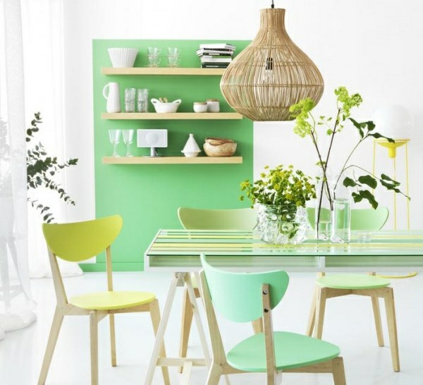 色彩设计理念新鲜柔和的色彩薄荷绿色墙面漆绿色