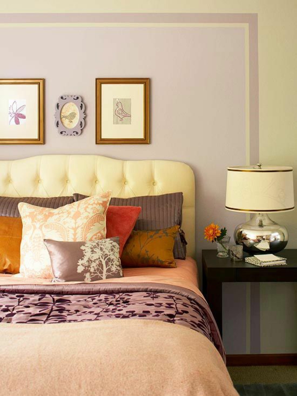 цветова схема спалня цвят пастел цветове лилав стена боя стена декор