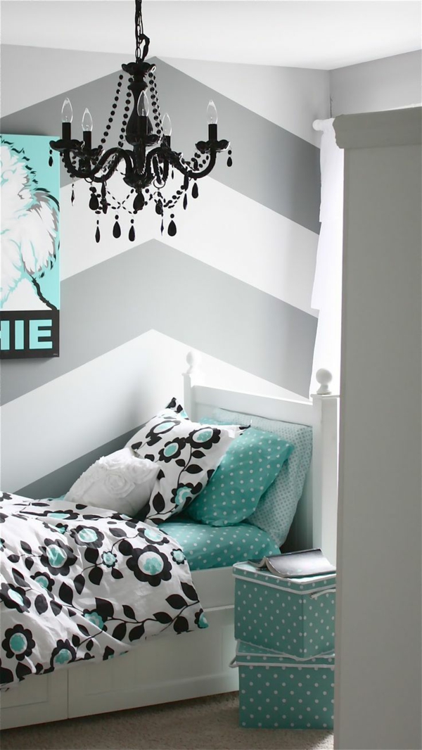 цветова схема спалня тюркоаз сив модел легло