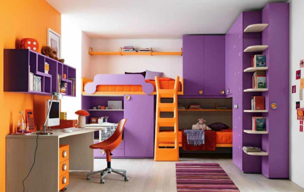 цветова схема стена боя палитра модел стена декорация лилаво оранжево