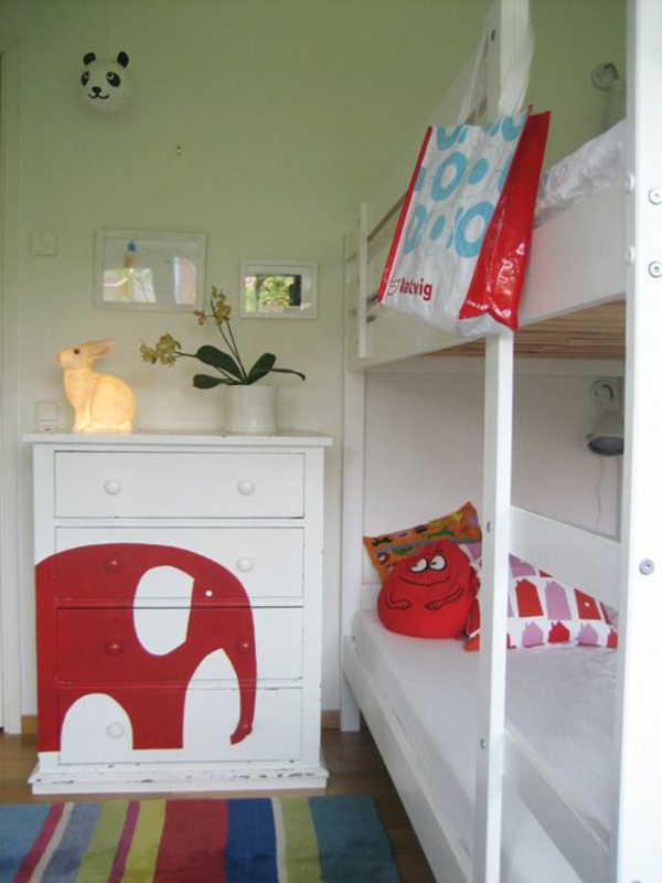 ιδέες χρωμάτων παιδικό δωμάτιο μόδα dresser μοτίβο ελέφαντα