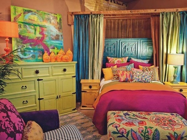 barevné nápady ložnice barevné nábytek nápady skříň postel