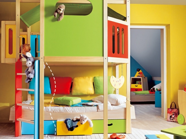 farvede børnehave ideer lager seng kaste pude