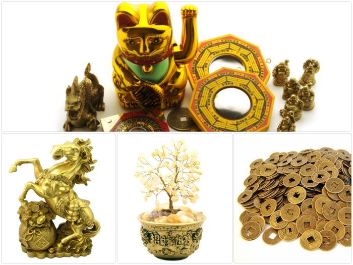 feng shui εικόνες σύμβολα χρήματα τύχη talismans