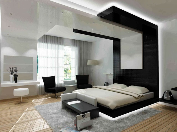Feng Shui set up bedroom bed LED lighting