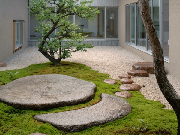 фън шуй градина форма чакъл каменни дворове двор