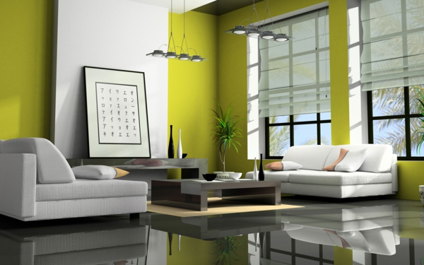 פנג שואי להגדיר את תפאורה הביתה סלון סלון צבע ירוק