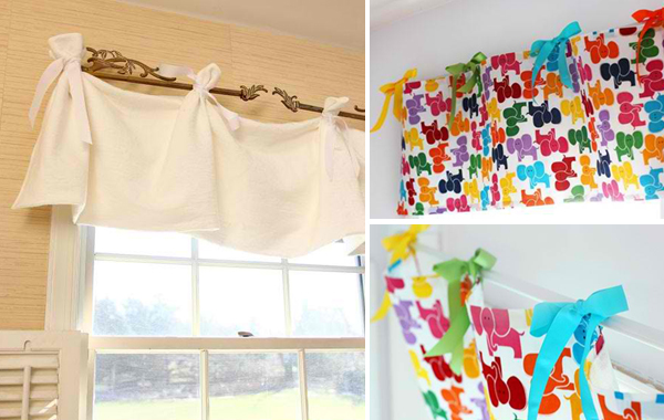 Vinduesdekk gardiner er laget av håndduk gardiner stoffer mønstret