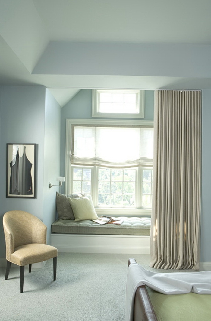 παράθυρο περβάζι διακόσμηση ανάγνωση γωνία Ρωμαϊκή σκιά γαλάζιο τοίχους