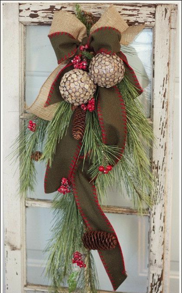decoración de la ventana árbol de abeto de Navidad bolas tanga