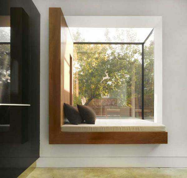 نافذة مقاعد خليج نافذة الأفكار توقعات الزجاج