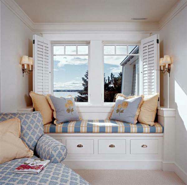 прозорец седалки залив прозорец разсадник идея красива колоритен