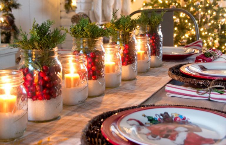 slavnostní stůl jako vyznamenání vánoční dekorace