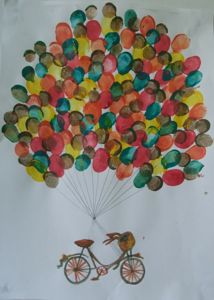 pirštų atspaudų atvaizdai spalvoti balionai