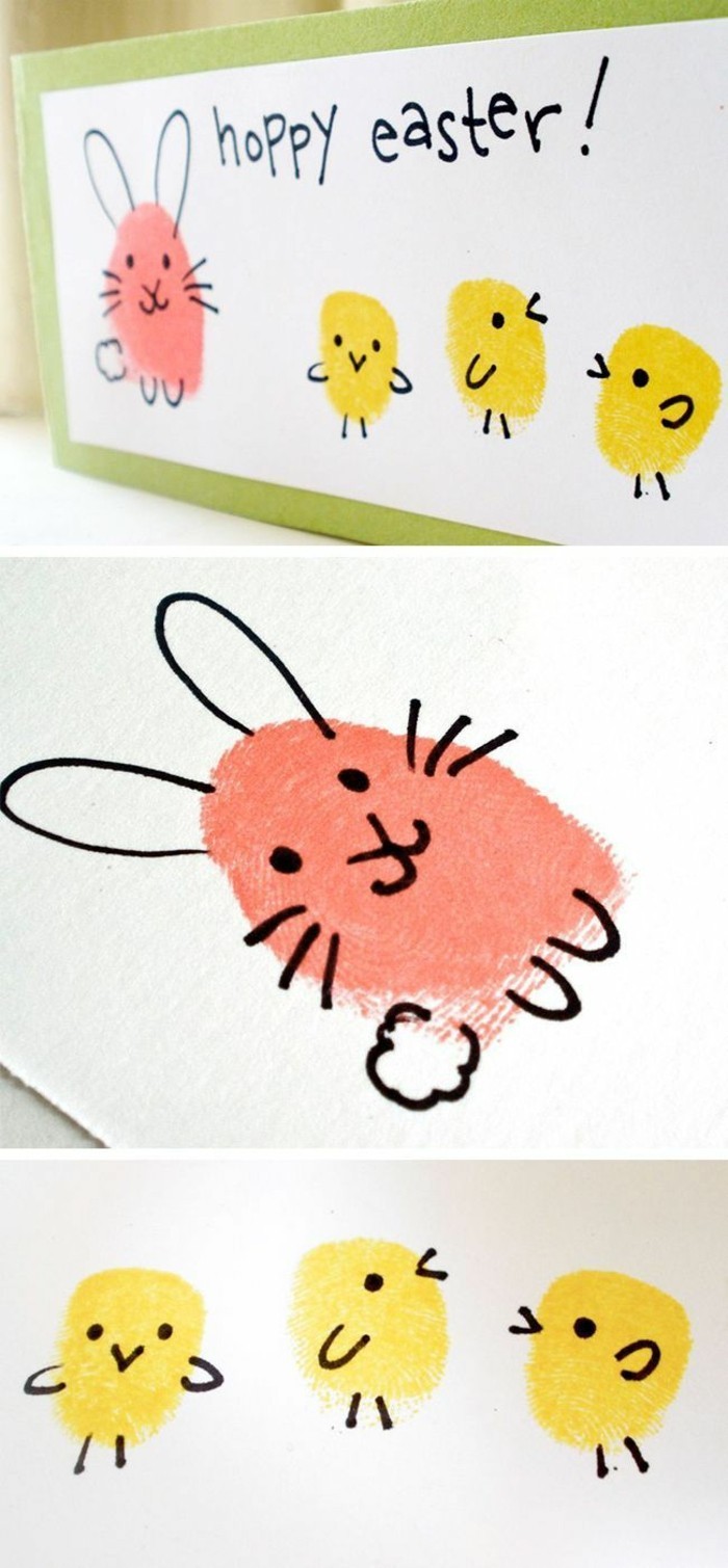 指纹图片小鸡和兔子的有趣想法