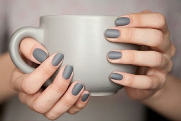 fingernails pictures monochrome plain nails dull gray cup
