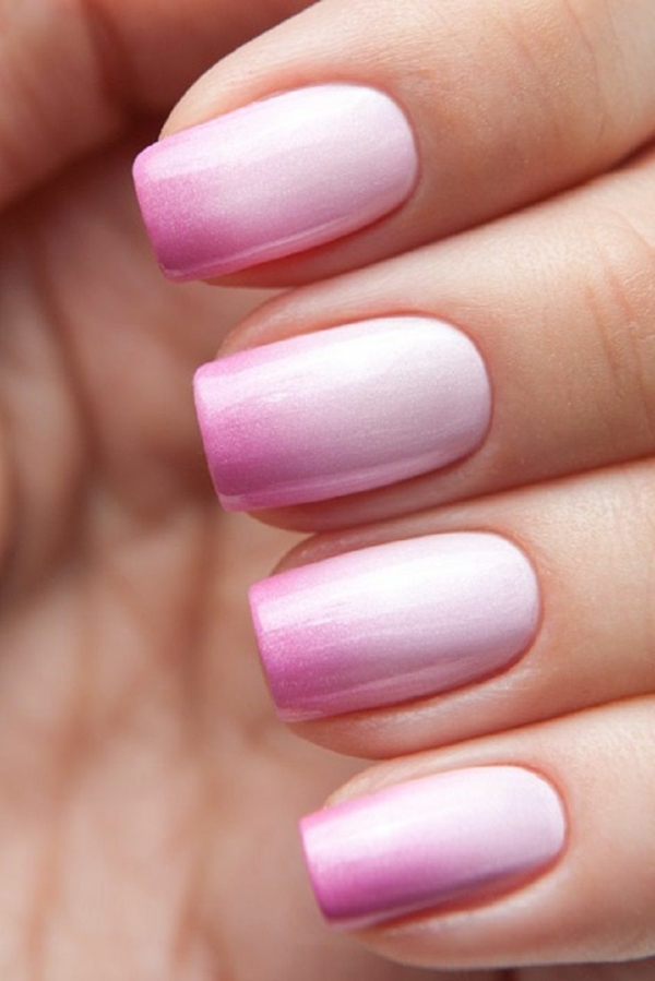 nehty obrázky prostý nehty růžový efekt ombre