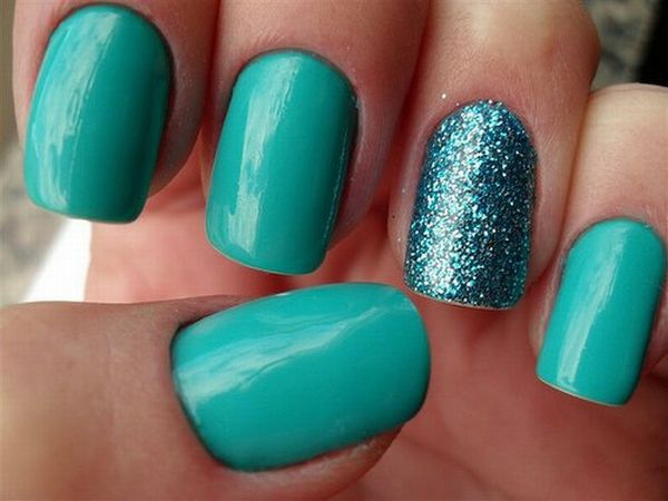 fingernails images plain nails turquoise