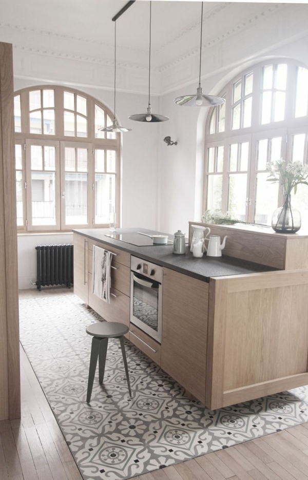 瓷砖厨房地板瓷砖颜色瓷砖图案灰色木厨房