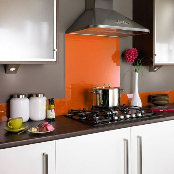 плочки огледало кухненски стъкло кухня обратно стена пръскане охрана кухня стъкло стена оранжево