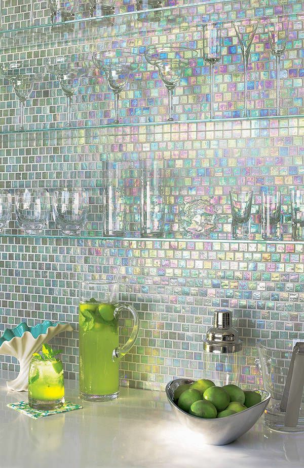 Πλακάκια καθρέφτη κουζίνα κουζίνα πίσω ιδέες τοίχο ψηφιδωτά πλακάκια γυαλιστερή επιφάνεια