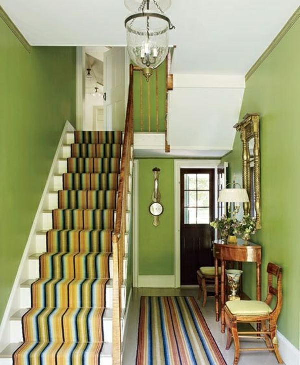 走廊地毯入口区楼梯条纹图案
