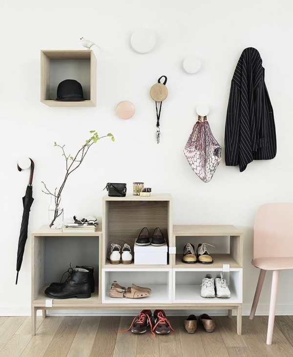 hall møbel sko rack skandinavisk design frakke krog
