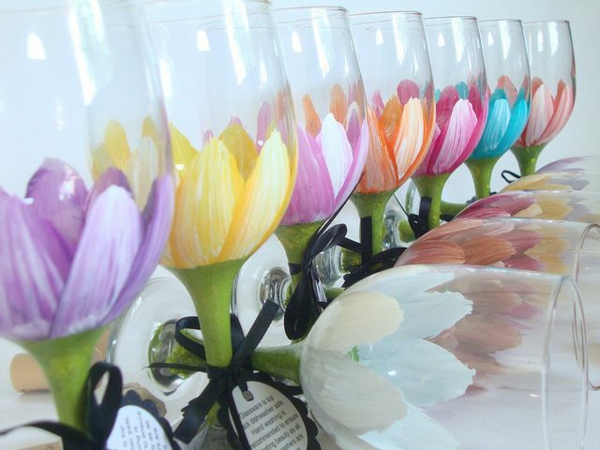 ανοιξιάτικα λουλούδια εικόνες λουλούδια μοτίβο διακόσμηση ιδέες γυαλιά χρώμα