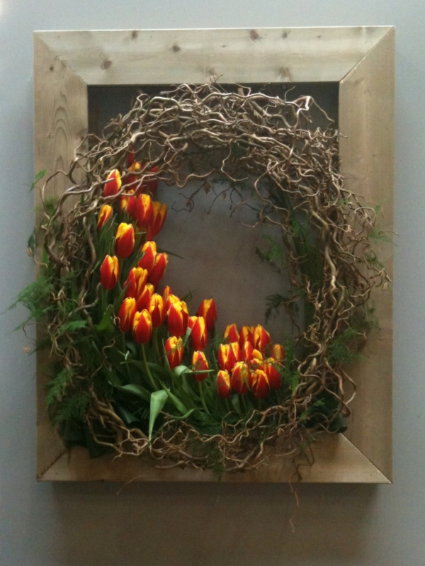 fotos de flores de primavera decoración de Pascua ideas corona de guirnalda de Pascua