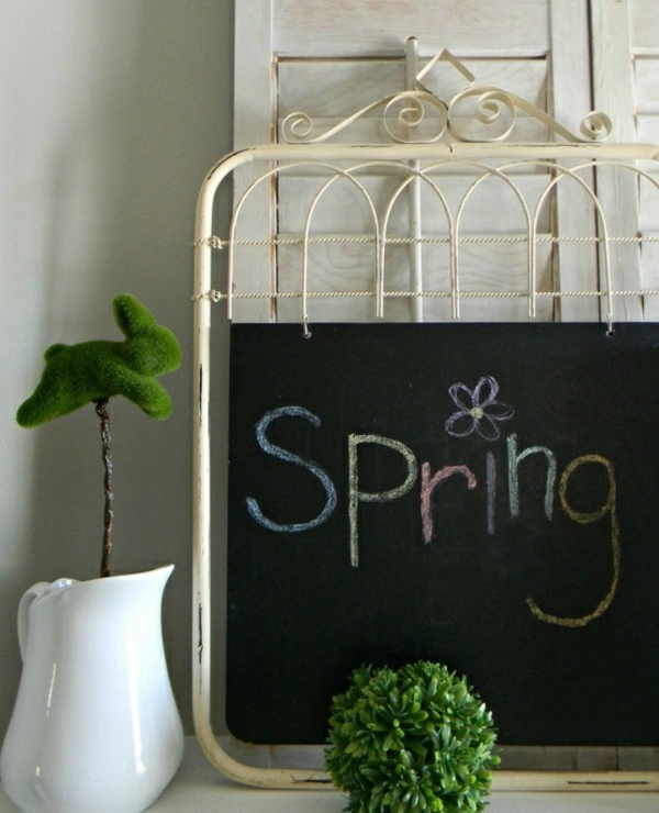 foråret dekorationer til mantel tavle