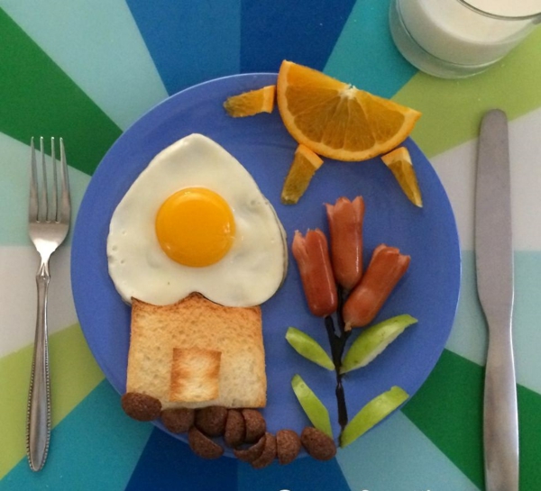 francouzská snídaně slunce oranžová